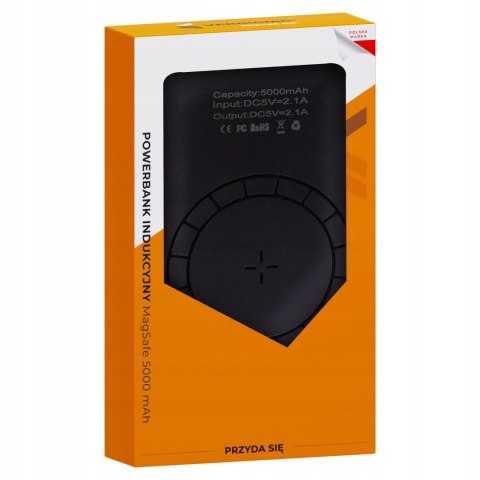 Powerbank Magsafe 5000Mah Bezprzewodowy Usb-C Szybkie Ładowanie Pd Qc Czerń