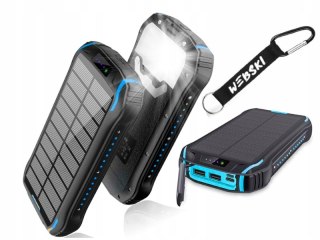 Powerbank Pancerny 33500Mah Ip66 Solarny Z Latarką 2Xusb Usb-C Wodoodporny