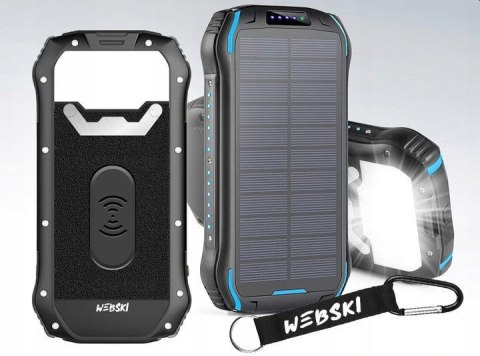 Powerbank Pancerny 33500Mah Ip66 Solarny Z Latarką 2Xusb Usb-C Wodoodporny
