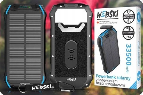 Powerbank Pancerny 33500Mah Ip66 Solarny Z Latarką 2Xusb Usb-C Wodoodporny