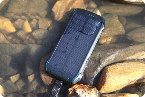 Powerbank Pancerny 33500Mah Ip66 Solarny Z Latarką 2Xusb Usb-C Wodoodporny