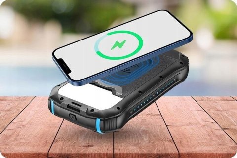Powerbank Pancerny 33500Mah Ip66 Solarny Z Latarką 2Xusb Usb-C Wodoodporny