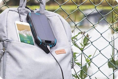 Powerbank Pancerny 33500Mah Ip66 Solarny Z Latarką 2Xusb Usb-C Wodoodporny