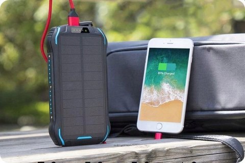 Powerbank Pancerny 33500Mah Ip66 Solarny Z Latarką 2Xusb Usb-C Wodoodporny