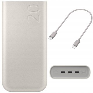 Powerbank Samsung 20 000 Mah 45W 3X Usb-C Pd, Szybkie Ładowanie Beżowy