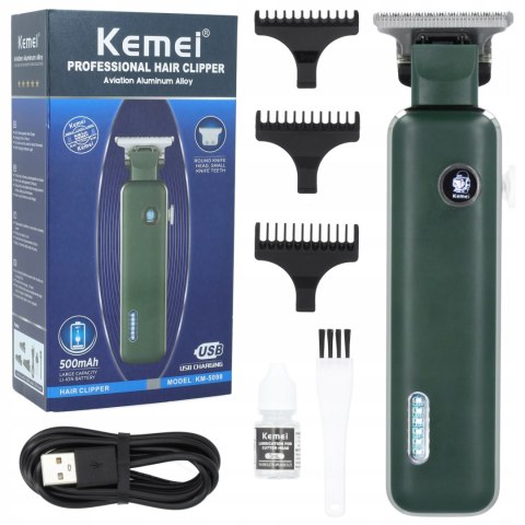 Bezprzewodowa Maszynka Trymer Kemei Km-5098 Do Włosów Brody Usb 3 Nakładki
