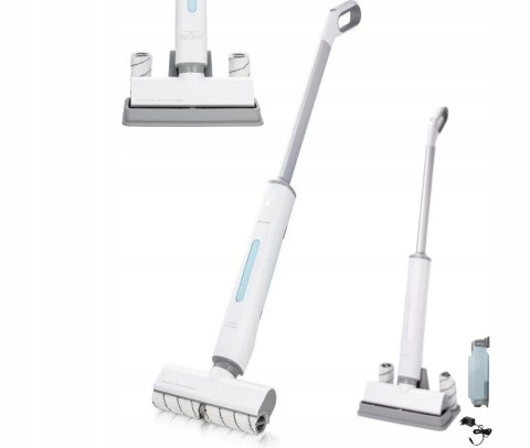 Mop Bezprzewodowy Obrotowy Sauber 50W Akumulatorowy 2 Zbiorniki Led Biały