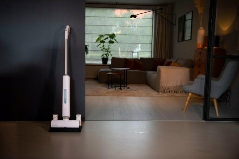 Mop Bezprzewodowy Obrotowy Sauber 50W Akumulatorowy 2 Zbiorniki Led Biały