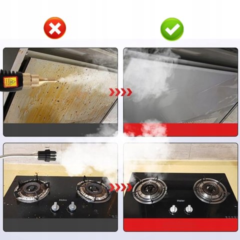 Mop Parowy 2500W 105°C 3 Bar 1H Pracy 6 Prędkości 1000Ml Zestaw 4 Szczotki