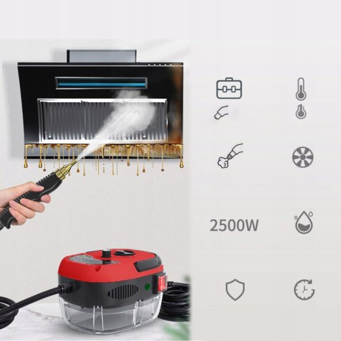 Mop Parowy 2500W 105°C 3 Bar 1H Pracy 6 Prędkości 1000Ml Zestaw 4 Szczotki