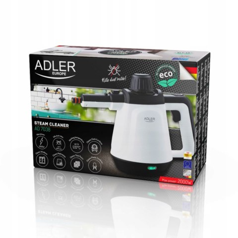Myjka Parowa Adler 2000W 3.5Bar Temperatura 120°C 44G/Min Bez Chemii Mop