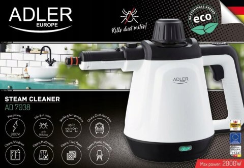 Myjka Parowa Adler 2000W 3.5Bar Temperatura 120°C 44G/Min Bez Chemii Mop