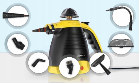 Myjka Parowa Krexus Ex9192 Moc 900W 450Ml Ekologiczna 9 Akcesoriów Ipx4