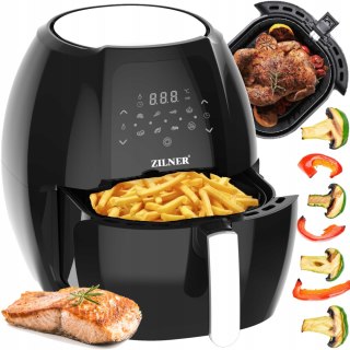 Bezolejowa Czarna Frytkownica Air Fryer 7,7L - 7 Programów, Duży Kosz 1800W
