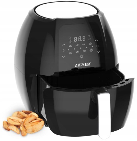 Bezolejowa Czarna Frytkownica Air Fryer 7,7L - 7 Programów, Duży Kosz 1800W