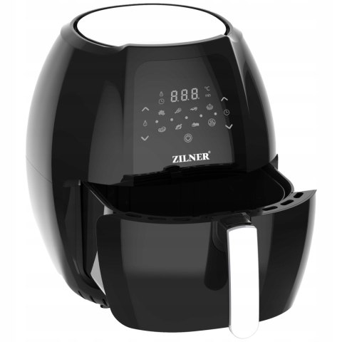 Bezolejowa Czarna Frytkownica Air Fryer 7,7L - 7 Programów, Duży Kosz 1800W