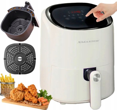 Biała Frytkownica Beztłuszczowa 3.5L 1430W Dotykowy Ekran 7 Programów Timer