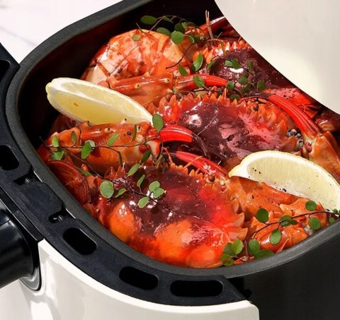 Biała Frytkownica Beztłuszczowa 3.5L 1430W Dotykowy Ekran 7 Programów Timer