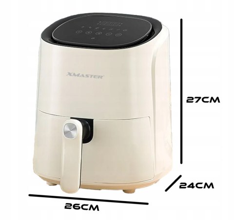 Biała Frytkownica Beztłuszczowa 3.5L 1430W Dotykowy Ekran 7 Programów Timer