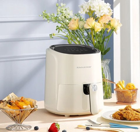 Biała Frytkownica Beztłuszczowa 3.5L 1430W Dotykowy Ekran 7 Programów Timer
