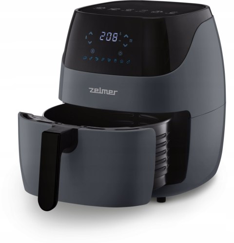 Czarna Frytkownica Beztłuszczowa Zelmer Air Fryer 1500W 5L Zdrowe Smażenie