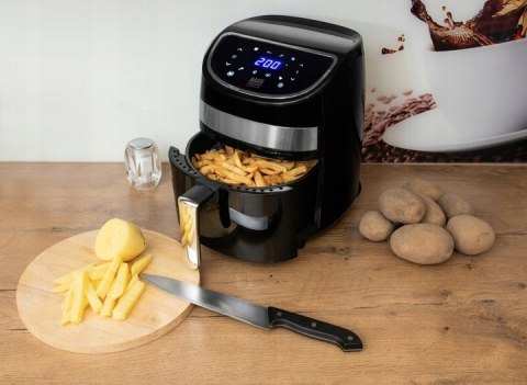 Frytkownica Beztłuszczowa 3,7L 1900W Lcd Smart Czarna Air Fryer Duży Kosz