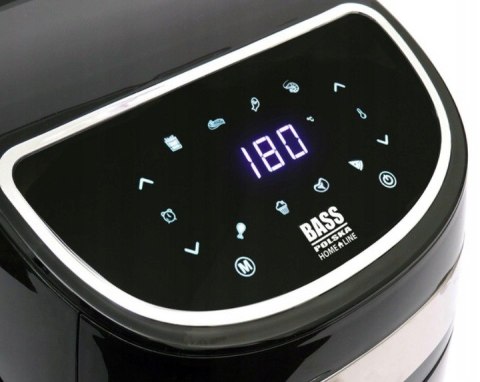 Frytkownica Beztłuszczowa 3,7L 1900W Lcd Smart Czarna Air Fryer Duży Kosz