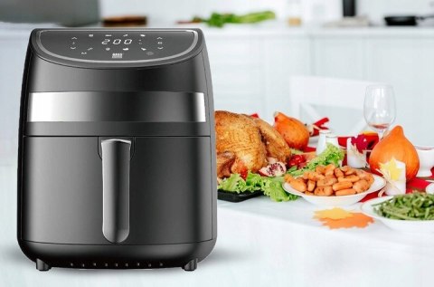 Frytkownica Beztłuszczowa 3,7L 1900W Lcd Smart Czarna Air Fryer Duży Kosz