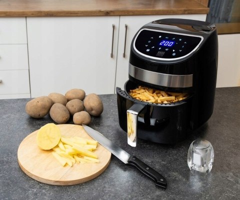 Frytkownica Beztłuszczowa 3,7L 1900W Lcd Smart Czarna Air Fryer Duży Kosz