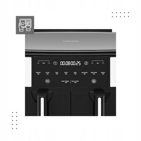 Frytkownica Beztluszczowa 9L 2200W Vertenz Taste 90 Dwa Kosze Panel Led