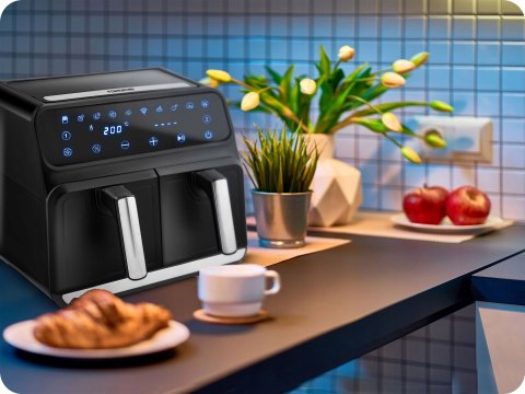 Frytkownica Beztłuszczowa Berdsen 5L 1700W Z Dwoma Koszami I Dotykowym Sterowaniem