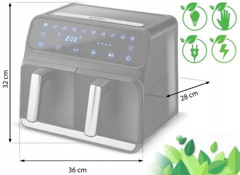 Frytkownica Beztłuszczowa Berdsen 5L 1700W Z Dwoma Koszami I Dotykowym Sterowaniem