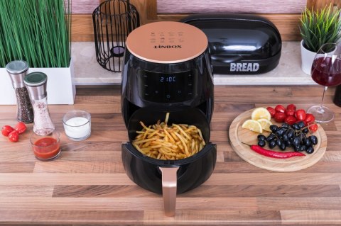 Frytkownica Beztłuszczowa Linbox 4,5L 1400W Konwekcyjna 4 Programy Czarna