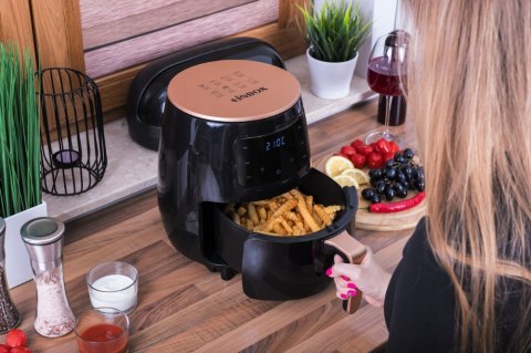 Frytkownica Beztłuszczowa Linbox 4,5L 1400W Konwekcyjna 4 Programy Czarna