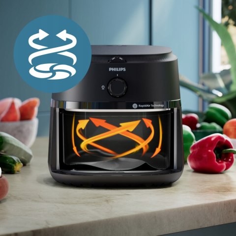 Frytkownica Beztłuszczowa Philips 6,2L 90% Mniej Tłuszczu 1500W Rapidair