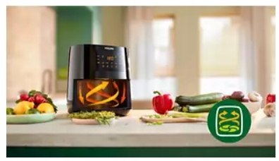 Frytkownica Beztłuszczowa Philips Airfryer 1400W 4,1L Rapid Air Led Czarna