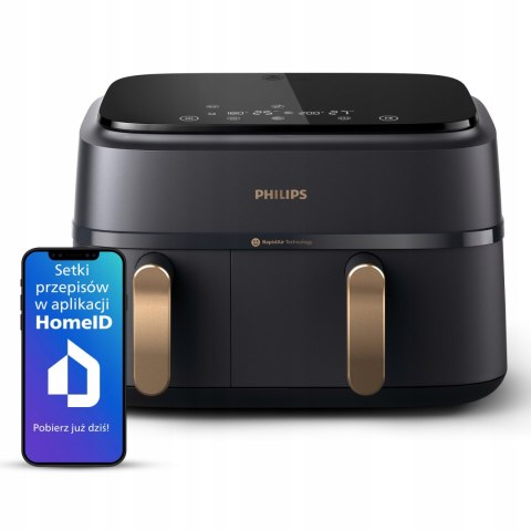 Frytkownica Beztłuszczowa Philips Rapid Air 9L 2 Szuflady Dotykowy Ekran