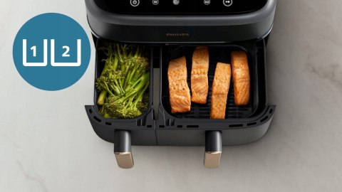 Frytkownica Beztłuszczowa Philips Rapid Air 9L 2 Szuflady Dotykowy Ekran