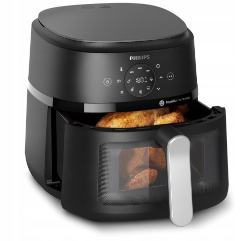 Frytkownica Philips Czarna Airfryer 2000 6,2L - 90% Mniej Tłuszczu Rapidair