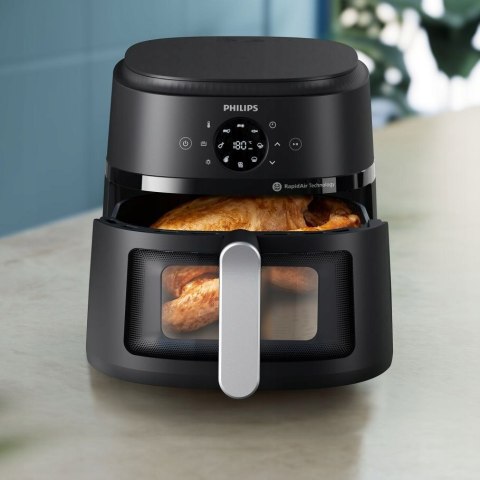 Frytkownica Philips Czarna Airfryer 2000 6,2L - 90% Mniej Tłuszczu Rapidair