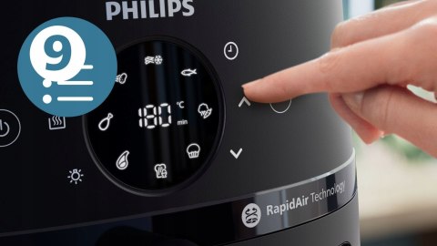 Frytkownica Philips Czarna Airfryer 2000 6,2L - 90% Mniej Tłuszczu Rapidair