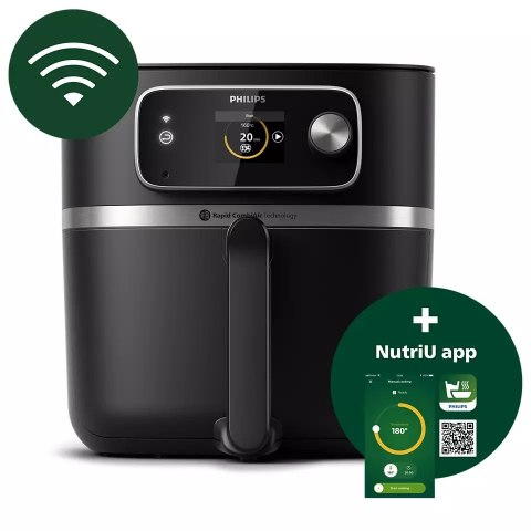 Frytkownica Philips Czarna Ovi Hd9880/90 Z Termometrem Technologia Airfryer