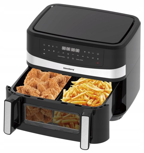 Klausberg 2600W Duża Beztłuszczowa Frytownica 9L 2X4,5L Air Frytkownica