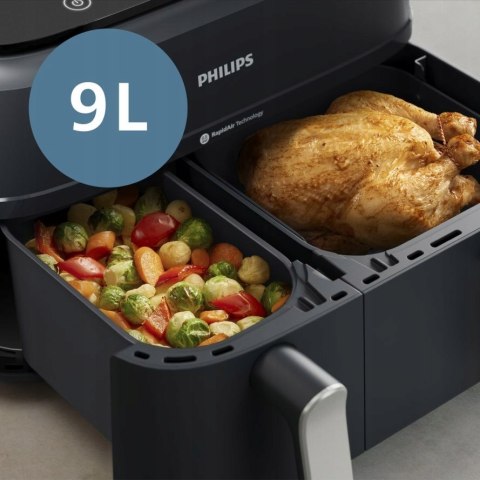 Philips Ovi 9L Airfryer Na351 - Dwukomorowa Frytkownica Beztłuszczowa 2750W