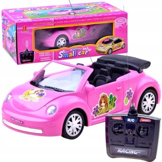 Sterowany Samochód Różowy Cabrio Dla Dziewczynek - Garbusek Beetle Rc 3+