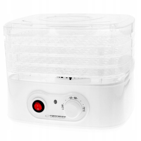Suszarka Esperanza AppÉTissant 250W, 4 Sita, 8 Programów, Biały, 28 Cm