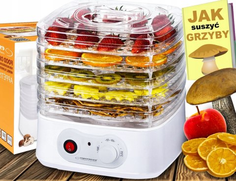 Suszarka Esperanza AppÉTissant 250W, 4 Sita, 8 Programów, Biały, 28 Cm