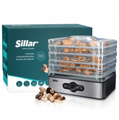 Suszarka Sillar Food Dryer 5 Sita Stalowe, Timer 30Min-99H, Temp. 35-70°C