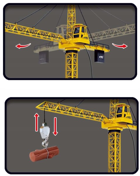Zdalnie Sterowany Dźwig Żuraw 128Cm Z Pilotem Realistyczne Dźwięki Led