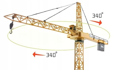 Zdalnie Sterowany Dźwig Żuraw 128Cm Z Pilotem Realistyczne Dźwięki Led